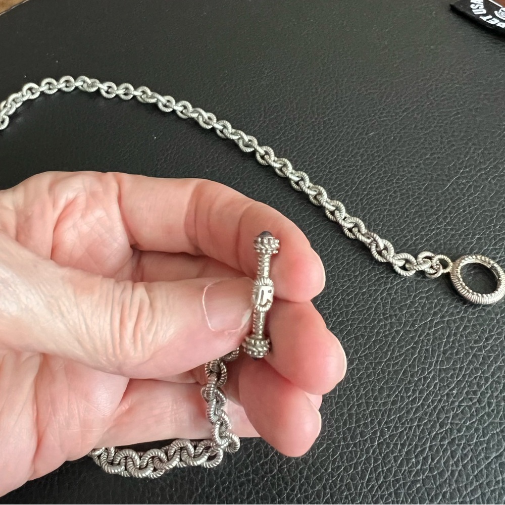 Judith Ripka Rolo Link Necklace with Toggle - Picture 3 of 5